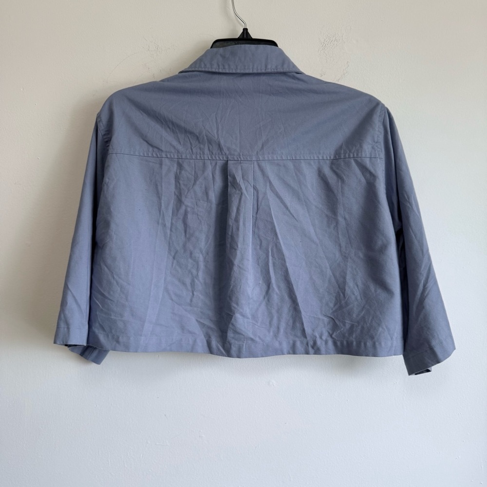 Reebok Cropped Button Down Shirt Women’s Periwinkle Blue Utility Gorpcore Y2K M - Picture 7 of 7